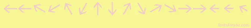 Czcionka Sebastianarrowslightmedium – różowe czcionki na żółtym tle
