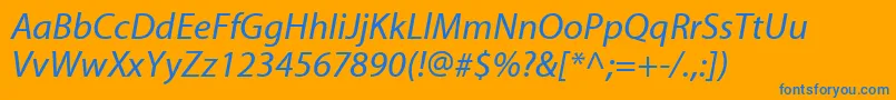 MyriadWebРљСѓСЂСЃРёРІ Font – Blue Fonts on Orange Background