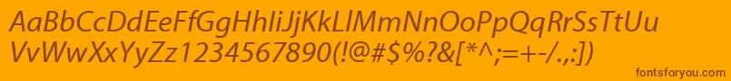 MyriadWebРљСѓСЂСЃРёРІ Font – Brown Fonts on Orange Background