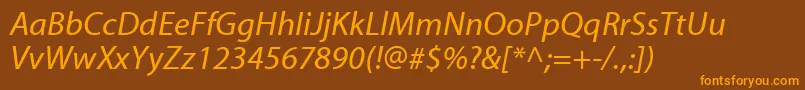 MyriadWebРљСѓСЂСЃРёРІ Font – Orange Fonts on Brown Background