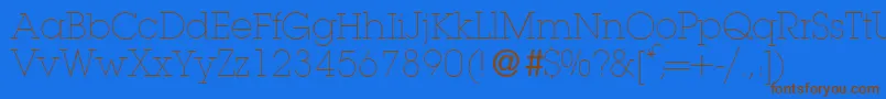 More about L850SlabLightRegular Font L850SlabLightRegular Font – Brown Fonts on Blue Background