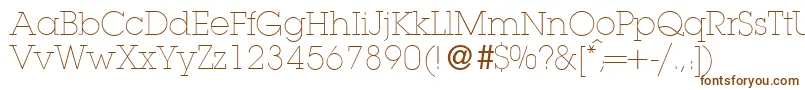 L850SlabLightRegular-fontti – ruskeat fontit valkoisella taustalla