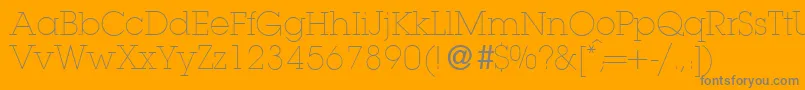 L850SlabLightRegular Font – Gray Fonts on Orange Background