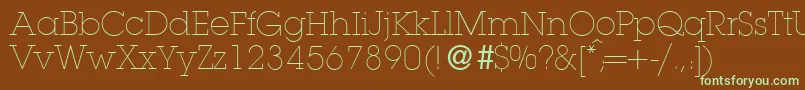 Шрифт L850SlabLightRegular – зелёные шрифты на коричневом фоне