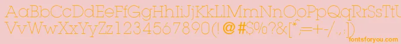 L850SlabLightRegular Font – Orange Fonts on Pink Background