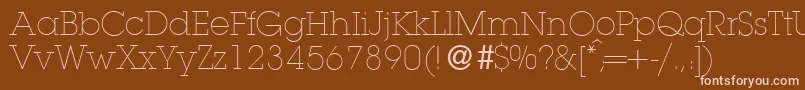 L850SlabLightRegular Font – Pink Fonts on Brown Background