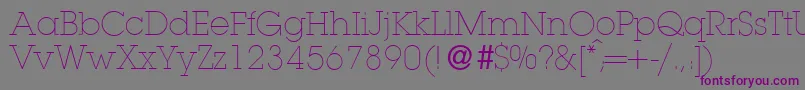 L850SlabLightRegular-Schriftart – Violette Schriften auf grauem Hintergrund