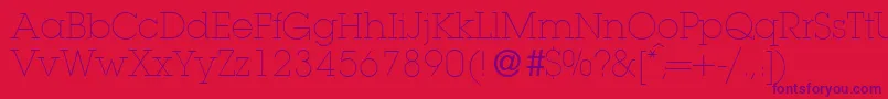 L850SlabLightRegular Font – Purple Fonts on Red Background