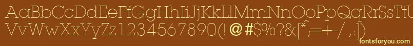 Шрифт L850SlabLightRegular – жёлтые шрифты на коричневом фоне