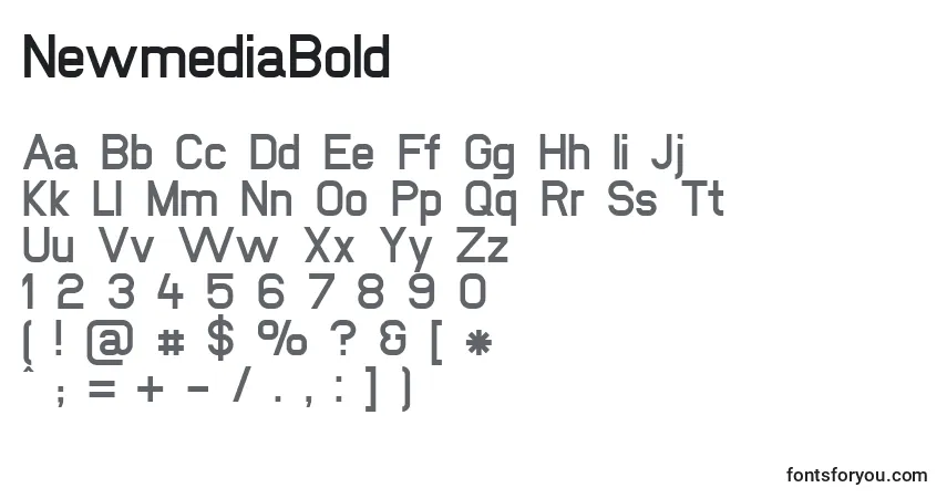 Schriftart NewmediaBold – Alphabet, Zahlen, spezielle Symbole