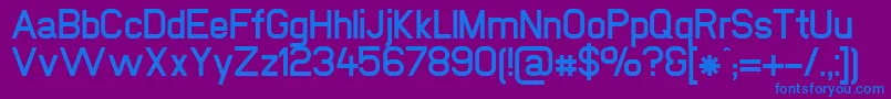 フォントNewmediaBold – 紫色の背景に青い文字