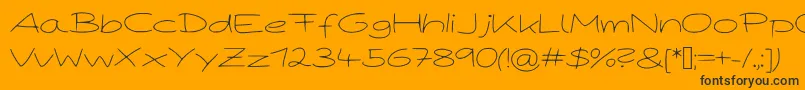 PaperPlaneLight Font – Black Fonts on Orange Background