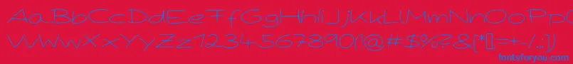 PaperPlaneLight Font – Blue Fonts on Red Background