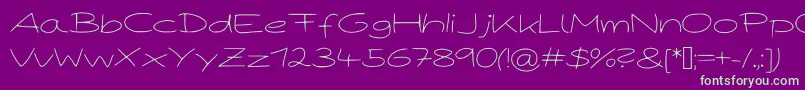 PaperPlaneLight Font – Green Fonts on Purple Background