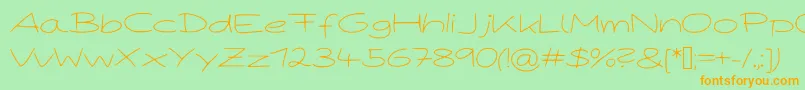 PaperPlaneLight Font – Orange Fonts on Green Background