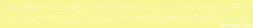 PaperPlaneLight Font – White Fonts on Yellow Background