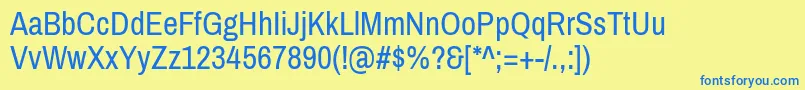 ArchivonarrowRegular Font – Blue Fonts on Yellow Background