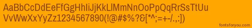 ArchivonarrowRegular Font – Brown Fonts on Orange Background