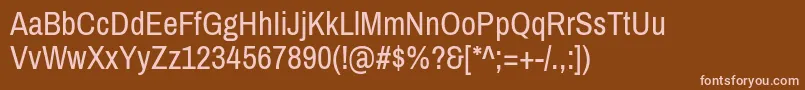 Czcionka ArchivonarrowRegular – różowe czcionki na brązowym tle