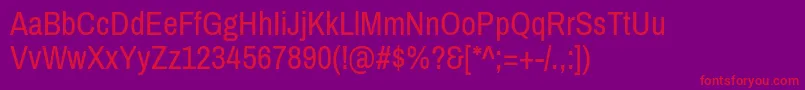 ArchivonarrowRegular Font – Red Fonts on Purple Background