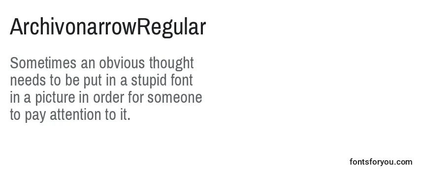ArchivonarrowRegular Font