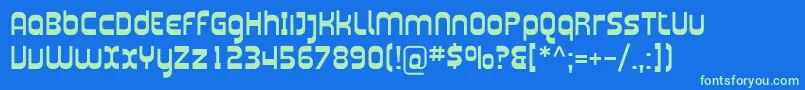 Plasma01 Font – Green Fonts on Blue Background