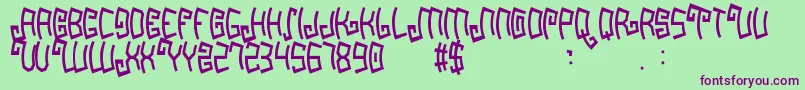 Mayapan Font – Purple Fonts on Green Background