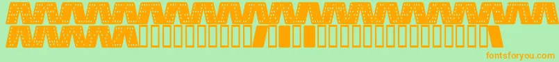 DominoSmalKursiv Font – Orange Fonts on Green Background