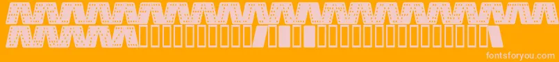 DominoSmalKursiv Font – Pink Fonts on Orange Background