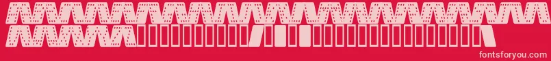 DominoSmalKursiv Font – Pink Fonts on Red Background