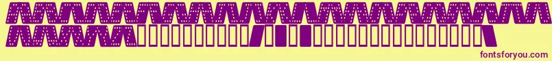 DominoSmalKursiv Font – Purple Fonts on Yellow Background