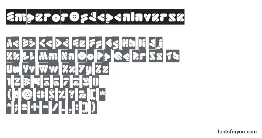 Schriftart EmperorOfJapanInverse – Alphabet, Zahlen, spezielle Symbole