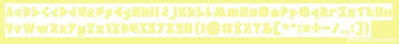Fonte EmperorOfJapanInverse – fontes brancas em um fundo amarelo