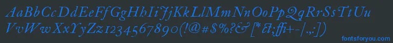 ItcFoundersCaslon12Italic Font – Blue Fonts on Black Background