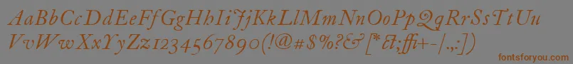 ItcFoundersCaslon12Italic Font – Brown Fonts on Gray Background