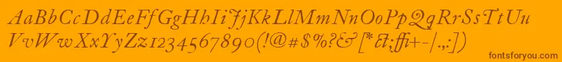 ItcFoundersCaslon12Italic Font – Brown Fonts on Orange Background