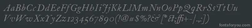 ItcFoundersCaslon12Italic Font – Gray Fonts on Black Background