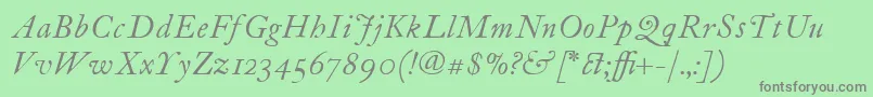 ItcFoundersCaslon12Italic Font – Gray Fonts on Green Background