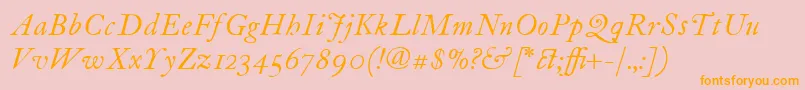 ItcFoundersCaslon12Italic Font – Orange Fonts on Pink Background