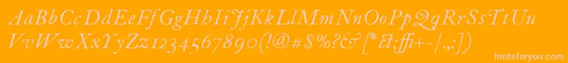 ItcFoundersCaslon12Italic Font – Pink Fonts on Orange Background