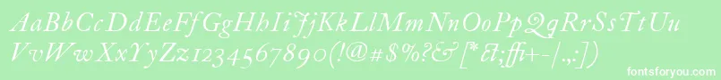 ItcFoundersCaslon12Italic Font – White Fonts on Green Background