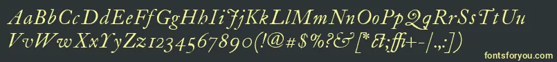 ItcFoundersCaslon12Italic Font – Yellow Fonts on Black Background