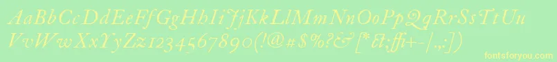 ItcFoundersCaslon12Italic Font – Yellow Fonts on Green Background