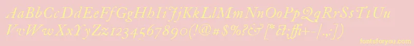 ItcFoundersCaslon12Italic Font – Yellow Fonts on Pink Background