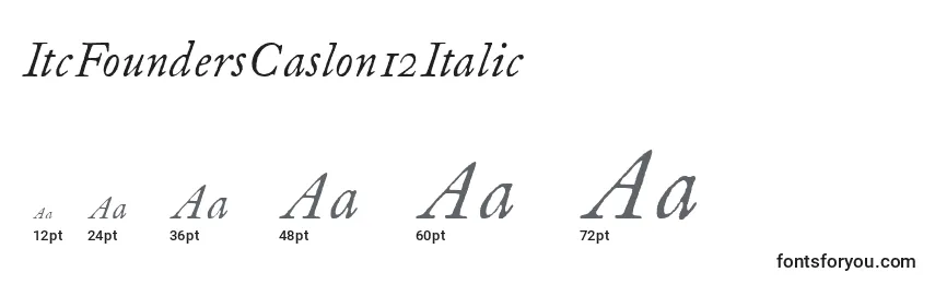 Größen der Schriftart ItcFoundersCaslon12Italic