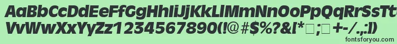 Шрифт MisceDisplaySsiItalic – чёрные шрифты на зелёном фоне