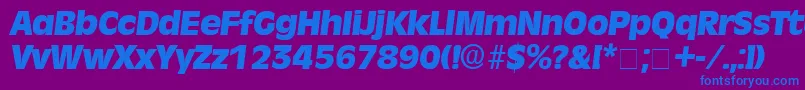 Шрифт MisceDisplaySsiItalic – синие шрифты на фиолетовом фоне