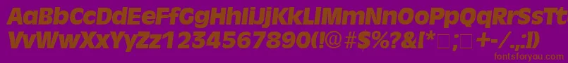 MisceDisplaySsiItalic-fontti – ruskeat fontit violetilla taustalla