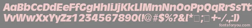 MisceDisplaySsiItalic-fontti – vaaleanpunaiset fontit harmaalla taustalla