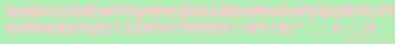 MisceDisplaySsiItalic-fontti – vaaleanpunaiset fontit vihreällä taustalla